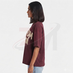 เสื้อยืดโอเวอร์ไซส์สำหรับผู้หญิง แบรนด์ Born From Vision คอกลม แขนสั้น ทรงหลวม ผ้าคอตตอนเจอร์ซีย์ 100% ดีไซน์ปักลาย - Product Image 4