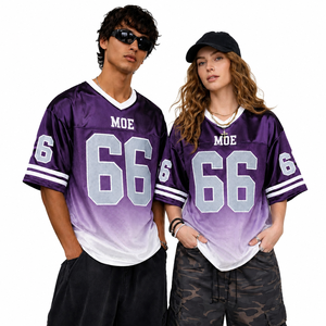 Jersey de Fútbol Americano Unisex Extra Grande, Degradado Morado, Malla Premium, Personalizable, Cuello en V, Estilo Hip Hop, Deportivo e Informal - Product Image 1