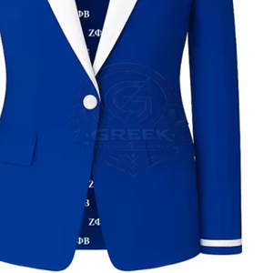 Blazer Cruzado Personalizado para Mujer de la Hermandad Griega Zeta Phi Beta ZBP, Ropa Griega con Logotipo Bordado, Blazers para Mujer - Product Image 2