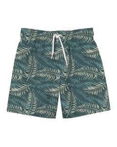 Men's Tropical Leaf Print Lace Drawstring Elastic Waist Shorts Breathable Eco-Friendly Quick Dry Casual Swimwear for Beach - Product Image 3