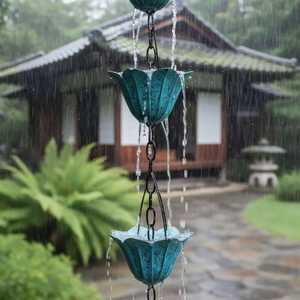 Chaîne de pluie en métal durable et résistante aux intempéries pour patio - Product Image 1