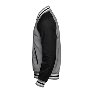 Veste en laine décontractée pour homme avec col montant et logo frontal, style vintage sportif urbain - Product Image 2