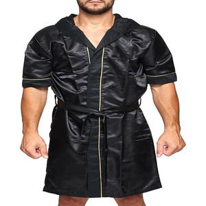 Bata de Boxeo Profesional de Tela Satinada con Bordado Personalizado y Sublimación para Entrenamiento de Boxeo, Karate y Gimnasio - Product Image 5