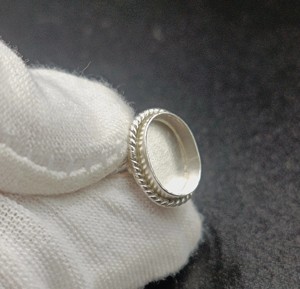 Handmade 18k Gold 925 Silver 7x9mm Oval <b>Blank</b> Bezel Designer <b>Ring</b> Gemstone Setting Resin Filled DIY Keepsake Jewelry Findings - Product Image 5