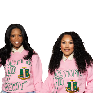 AKA Sorority Inc By Culture and By Merit Sweat-shirt rose en chenille pour femme, haut à col rond brodé de lettres grecques, de qualité supérieure - Product Image 5