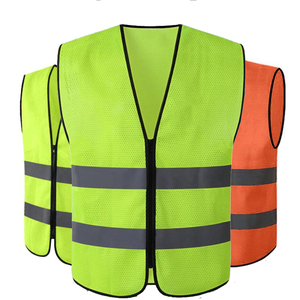 <b>High</b> <b>Visibility</b> Reflective Safety Vest Orange and Lime Green Sleeveless Workwear with Reflective Strips Unisex Polyester - Product Image 5
