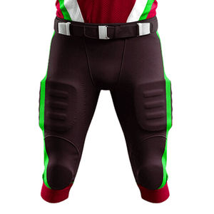 Ensemble de maillots de football américain personnalisés pour hommes, rouge, vert, blanc, imprimé par transfert thermique, anti-humidité, coupe ajustée, manches courtes, été, devant - Product Image 6