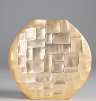 Vase à motif circulaire abstrait texturé, pièce maîtresse de bureau en fonte texturée, article pour fournisseur de commandes en gros