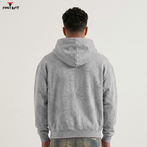 เสื้อฮู้ดดี้ผ้าฝ้าย 100% ปักลายเพชร ซิปแบบสั่งทำพิเศษ คอลเลคชั่นใหม่ปี 2026 พร้อมโลโก้สั่งทำ คุณภาพสูง - Product Image 2