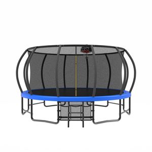 Trampolino Ricreativo da 15 Piedi con Canestro da Basket, Scala, Sacca Porta Scarpe e Rivestimento Galvanizzato Antiruggine - Giocattoli per Saltare - Product Image 1