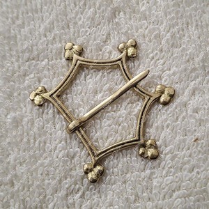Hebilla de latón estilo medieval, adorno de cinturón con pasador de cobre, hebilla de cinturón para disfraz histórico, hebilla metálica, broche medieval TT-0919 - Product Image 5