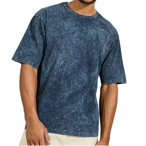 T-shirts pour hommes en coton délavé effet vintage, coupe classique, matière respirante, manches courtes, style décontracté, style streetwear - Product Image 3