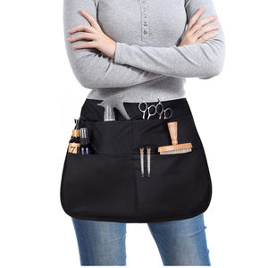 ผ้ากันเปื้อนทำงานสีดำแบบคลาสสิค ราคาประหยัด กันน้ำ ผ้าแคนวาส ไม่มีแขน ซักได้ มีกระเป๋า 5 ช่อง ป้องกันการซีดจาง มีกระเป๋าครึ่งเอว - Product Image 1