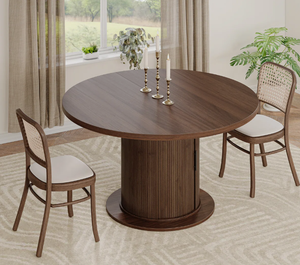 Mesa de Comedor Redonda Marrón Industrial Más Vendida en Europa, Muebles Industriales, Muebles para Comedor, Mesa de Madera 2026 - Product Image 4