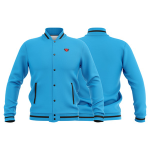Veste universitaire vintage pour homme de haute qualité, col montant, tissu peigné brodé, respirant, antibactérien - Product Image 3