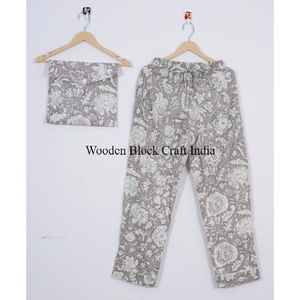 Ensemble de pyjama en coton à imprimé floral, doux et respirant, vêtements de nuit indiens pour femmes, vêtements de nuit confortables pour un confort et une relaxation ultimes - Product Image 2