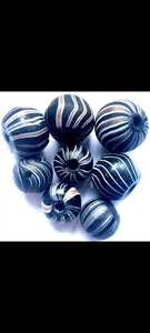 Lampwork Round <b>Beads</b> <b>Red</b> and Black Striped Loose <b>Beads</b> for Jewelry Making Bulk Pack - Product Image 4