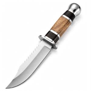 Herramienta de corte multiusos para exteriores de acero inoxidable hecha a mano con mango de madera apilada - Product Image 1