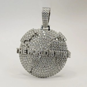 Colgante de Lujo para Hombre, Plata de Ley 925, Chapado en Oro, Estilo Hip Hop, con Diseño de Luna, Certificado IGI, Corte Brillante, Diamante VVS - Product Image 5