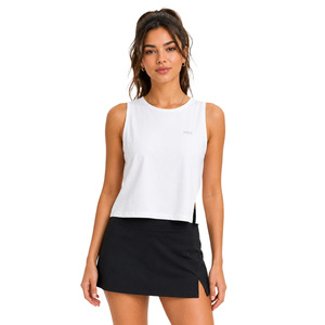Débardeur Athlétique Noir Personnalisable avec Logo Coupe Ample pour Femme – Col Rond Sans Manches, Court, Respirant, Idéal Entraînement et Activités Sportives - Product Image 4
