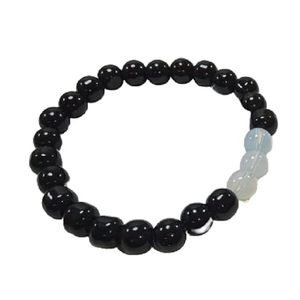 Crystal <b>bracelet</b> Black Obsidian & <b>Opal</b> Round Beads <b>Bracelet</b> 8mm Stone Gemstone Fashion Men and Women Gift Energy - Product Image 3