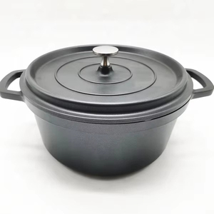 Oval Cast Iron Dutch Oven <b>Pot</b> With Enameled Interior Superior Heat Distribution Tight Sealing Lid Comfortable Heat Resistant - Product Image 1