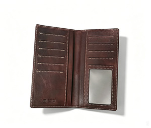 [Retail Price] [In Stock] Castello Vintage Genuine Vegetable Tanned Leather <b>Long</b> <b>Wallet</b> Polyester Lining for Unisex Open Closure - Product Image 6