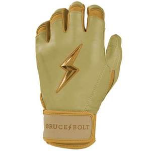 Bruce <b>Bolt</b> Khaki Leather Batting Gloves Durable <b>Hook</b> And Loop Closure Unisex Adult Training Glove - Product Image 2