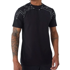 Nouveautés Hommes Streetwear Hip Hop Strass Transfert T-Shirt Personnalisé Strass Transfert Hommes T Shirt - Product Image 1