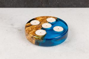 Resin & Wood Handmade Decorative <b>Candlestick</b> <b>Holder</b> with Aromatherapy Candle for Home Decoration and Relaxation Craftera Exports - Product Image 5