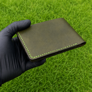 Handmade Genuine Leather Bifold <b>Wallet</b> <b>for</b> <b>Men</b> | Slim Minimalist <b>RFID</b> Protection Flap Closure | Anwar Enterprises | Nylon Lining - Product Image 3