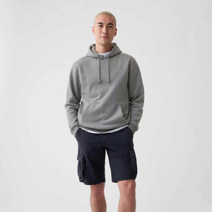 Sudadera con Capucha Gris para Hombre, Corte Regular, Algodón French Terry, Informal, con Bolsillo Canguro, para Otoño - Product Image 2