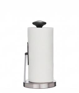 Modern Black Metal <b>Paper</b> Towel Holder Modern Round Base With Knob Countertop Dining Dispenser And Stylish <b>Kitchen</b> Organizer - Product Image 3