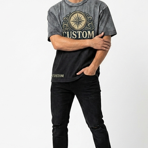 T-shirt à manches courtes en jersey 100% coton, style vintage, coupe ample, imprimé DTG personnalisé, effet délavé, pour homme et femme. - Product Image 6