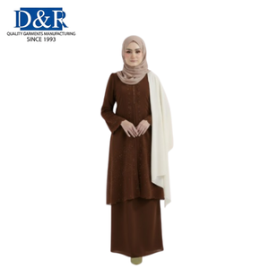 Robe musulmane légère et décontractée en crêpe bulle OEM malaisien pour femme, best-seller, Abaya, vêtement islamique, Kaftan, Robe, Vente en gros, Modeste - Product Image 5