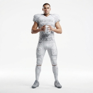 Custom White Marble Print American Football Uniform <b>Padded</b> Jersey <b>Pants</b> Set Team Sports Apparel - Product Image 1