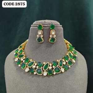 Conjunto de Collar Choker de Lujo con Rubíes Rojos y Kundan para Mujer, Chapado en Oro, de Latón, para Novia, Boda, Fiesta, Joyería de Colección - Product Image 2