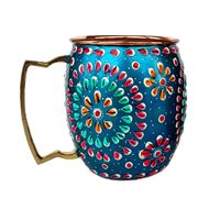 Mug en cuivre fait main de style américain VintageLuxe avec finition Prime Glow, étanche et résistant à la chaleur, taille personnalisée disponible
