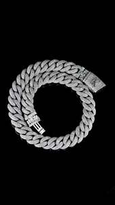 Custom 20mm Lab Grown Diamonds Cuban Chain 925 Sterling Silver Princess Mosaic Cut Iced Out Men's Hip Hop Wholesale B2B Jewelry - Product Image 3