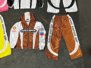 Multi Color Baggy Fitted Oversized Nylon Shell <b>Waterproof</b> Hoodie Jacket and Pant Jogger Suit Windbreaker Tracksuit <b>Set</b> Men - Product Image 4