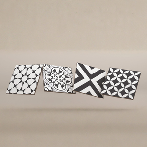 Collection monochrome de carreaux en porcelaine 300x300 mm, design moderne noir et blanc pour murs et sols de cuisine et salle de bain - Product Image 6