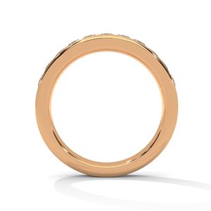 Anillo Moderno de Oro Rosa con Diamantes y Esmeraldas Creadas en Laboratorio, Joyería para Novia o Aniversario - Product Image 3