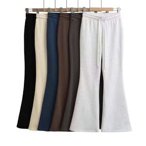 Men's Elastic Waist Sweatpants With <b>Drawstring</b> Side Pockets Casual Midweight Spandex Cotton Knitted Pants Autumn Style - Product Image 3