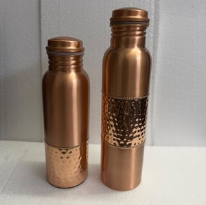 Premium Handcrafted Two-tone Copper Water Bottle Ayurvedic Wellness Bottle for Home Yoga and Travel - Product Image 6