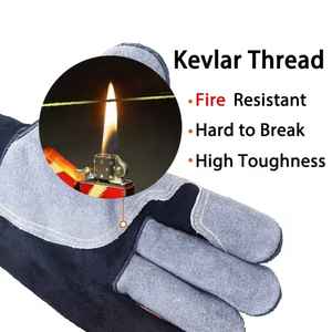 Guantes de seguridad, guantes de trabajo resistentes a cortes, guantes de cuero de vaca - Product Image 3