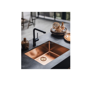 Fregadero de cocina compacto de cobre diseñado para casas pequeñas, apartamentos y espacios de cocina secundarios con soluciones inteligentes y funcionales. - Product Image 2