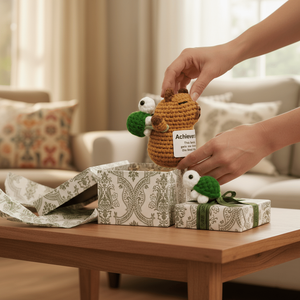 Set de Regalo de Capibara Tejido a Mano para Decoración de Escritorio y Colgante de Mochila, Regalo Atento para Personas Mayores - Product Image 4