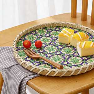 Assiettes en bambou écologiques, faites à la main, rustiques, rondes, vaisselle naturelle pour la maison, les restaurants, les traiteurs - Product Image 2