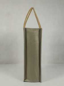 Bolsa de mano impresa de yute y algodón con asas de cuerda - Product Image 3