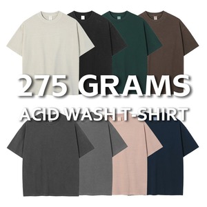 T-shirts en coton délavés à l'acide pour hommes, style streetwear hip-hop, logo personnalisé, vente en gros, fournisseur en gros - Product Image 5